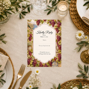 Cartão RSVP Casamento Romântico em Vinhedo