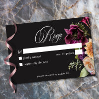Casamento Romântico Floral Escuro Burgundy Preto M