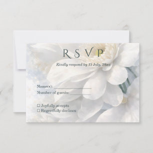 Cartão RSVP Casamento Romântico Luxuoso Silencioso Elegante Ma