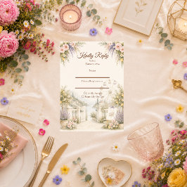 Cartão RSVP Casamento Romântico no Jardim Costeiro