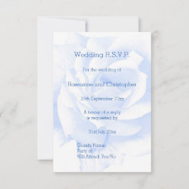 Cartão RSVP Casamento rosa Design Azul Colorido
