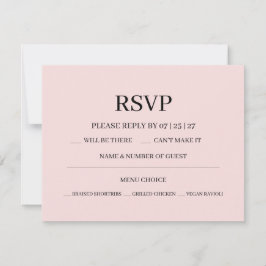 Cartão RSVP Casamento Rosa Moderno
