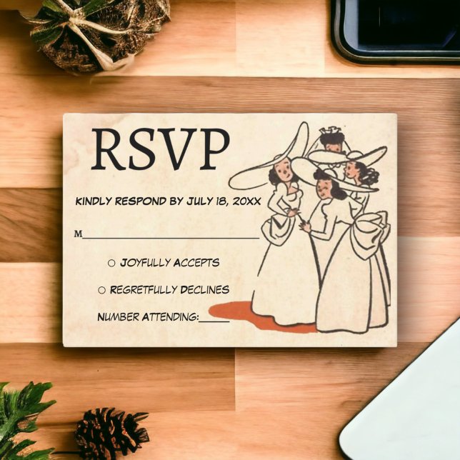 Cartão RSVP Casamento Russo Das Mendras Retro-Elegantes (Criador carregado)