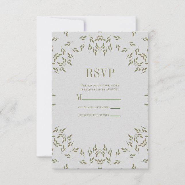 Cartão RSVP Casamento Russo De Farinha De Oatava Natural (Frente)