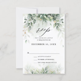 Cartão RSVP Casamento Russo de Goma Botânica Eucalyptus Greene