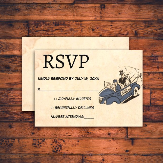 Cartão RSVP Casamento Russo do Casal Retro Recem casados Vinta (Criador carregado)