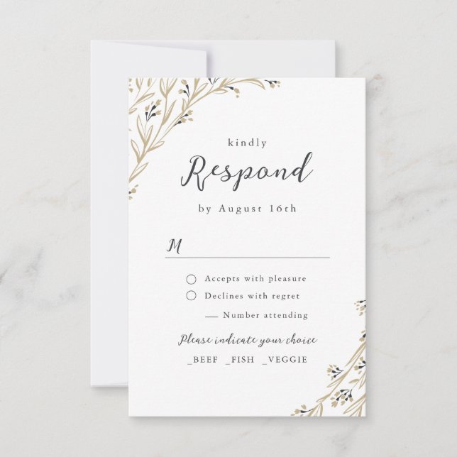 Cartão RSVP Casamento Rustic Barn Wood Boho Floral (Frente)