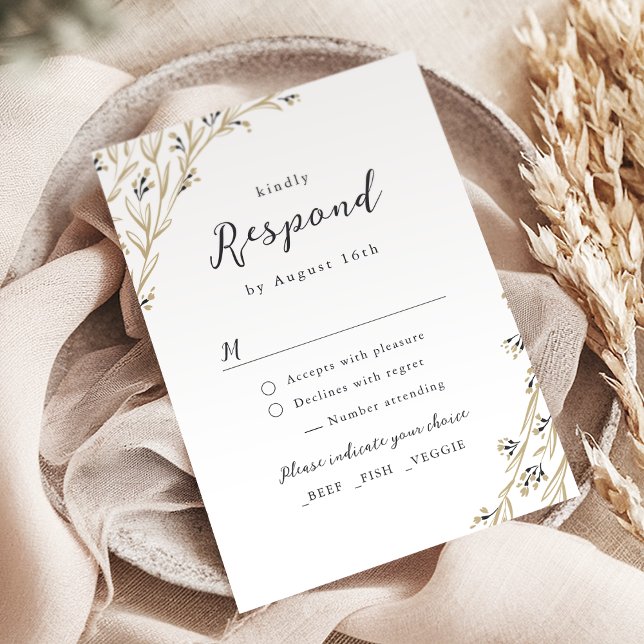 Cartão RSVP Casamento Rustic Barn Wood Boho Floral (Rustic Barn Wood Boho Floral Country Wedding RSVP Card)
