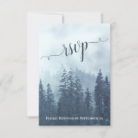 Casamento Rustic Blue Pine Trees Mountain Woodland