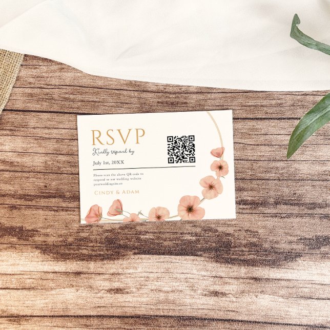Cartão RSVP Casamento Rustic Blush Pink (Criador carregado)
