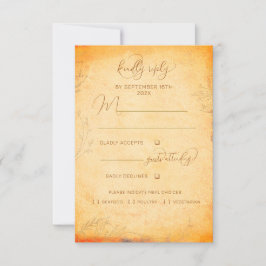 Cartão RSVP Casamento Rustic Bohemian Tuscany Autumn QR