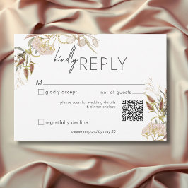 Cartão RSVP Casamento Rustic Boho Delicate Fall Selvagens