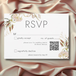 Cartão RSVP Casamento Rustic Boho Delicate Fall Selvagens
