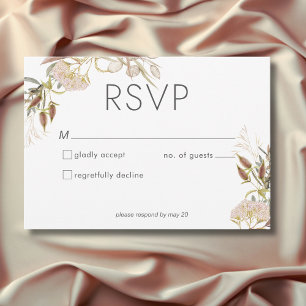 Cartão RSVP Casamento Rustic Boho Delicate Fall Selvagens