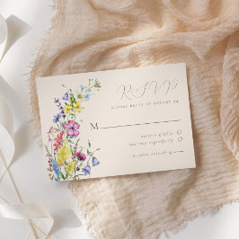 Cartão RSVP Casamento Rustic Boho Wildflower Garden