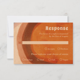Cartão RSVP Casamento Rustic Burnt Orange Arch Modern