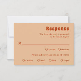 Cartão RSVP Casamento Rustic Burnt Orange Modern