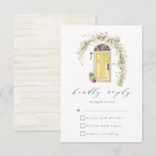 Cartão RSVP Casamento Rustic Cottage Flower Garden