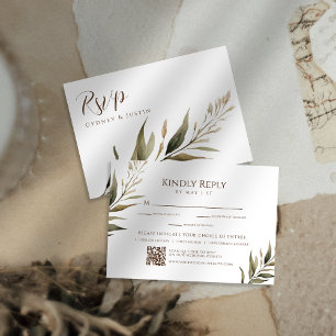 Cartão RSVP Casamento Rustic Dread Floral Pampas