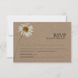 Cartão RSVP Casamento Rustic Dried Sunflower Kraft