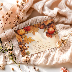 Cartão RSVP Casamento Rustic Fall Harvest