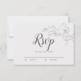 Cartão RSVP Casamento Rustic Ivory Magnolia
