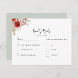 Cartão RSVP Casamento Rustic Rosa Country