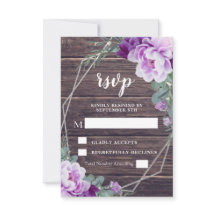 Casamento Rustic Silver & Purple Floral Barnwood