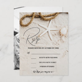 Cartão RSVP Casamento Rustic Tropical Beach Coastal