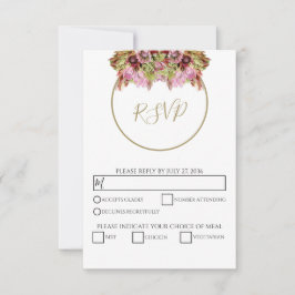 Cartão RSVP Casamento Rustic Wild Flower Buquê