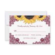 Casamento Rústico de Burgundy Chic Lace Sunflower
