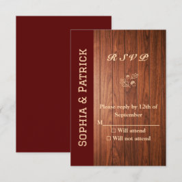 Cartão RSVP Casamento rústico elegante