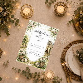 Cartão RSVP Casamento Rústico em Celeiro