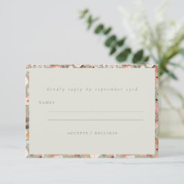 Cartão RSVP Casamento Rústico Neutro Floral Boho Minimalista