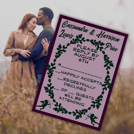 Cartão RSVP Casamento Rústico Profundo