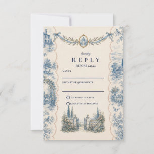 Cartão RSVP Casamento Rústico Romântico no Campo