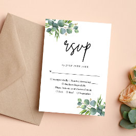 Cartão RSVP Casamento Sage Eucalyptus Woodland