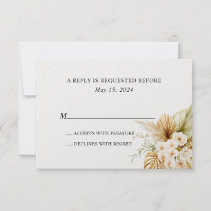 Cartão RSVP Casamento Simple Beach