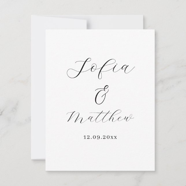 Cartão RSVP Casamento simples agradecimento  (Frente)