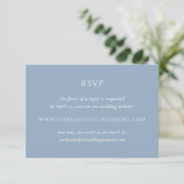 Cartão RSVP Casamento Simples Azul Moderno