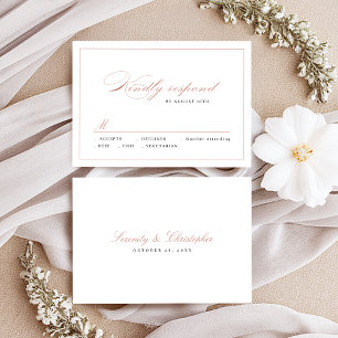 Cartão RSVP Casamento Simples com Script de Elegância Clássica