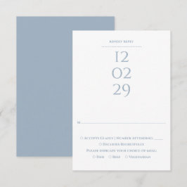 Cartão RSVP Casamento Simples Data Especial Azul Poeirento