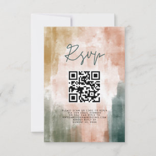 Cartão RSVP Casamento simples de Abstrato de queda moderna