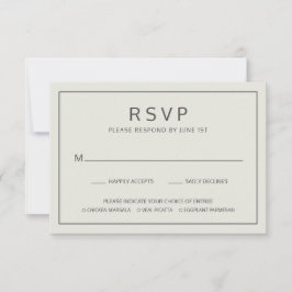 Cartão RSVP Casamento Simples De Escolha De Refeições De Cerca