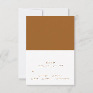Cartão RSVP Casamento Simples De Texto Moderno Terracotta Dese