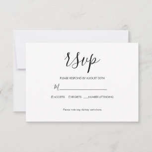 Cartão RSVP Casamento Simples e Básico Moderno