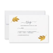 Casamento Simples Folha Dourada com Script Chic