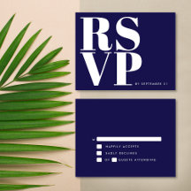 Casamento Simples Minimalista Azul Marinho Moderno