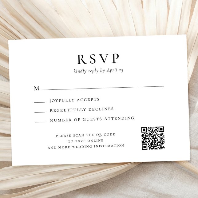 Cartão RSVP Casamento Simples Moderno (Criador carregado)