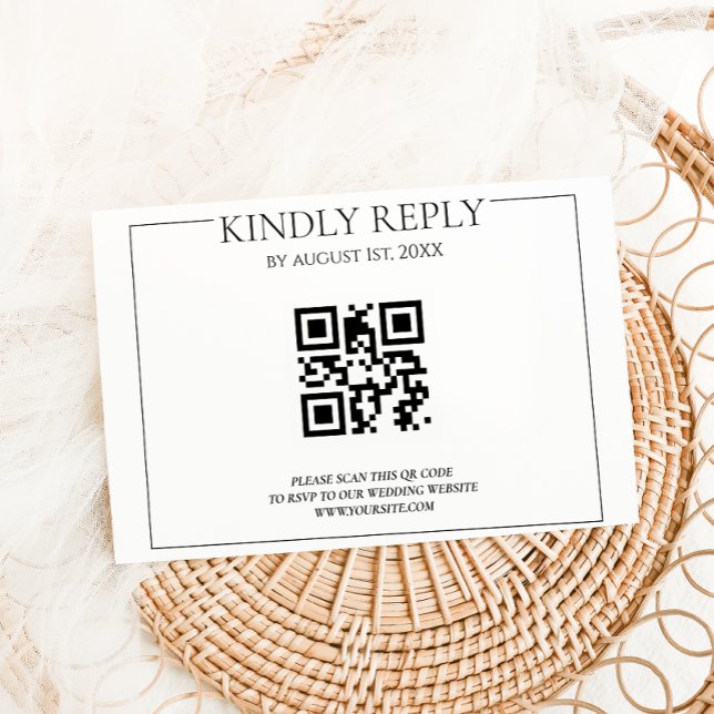 Cartão RSVP Casamento Simples Moderno (Criador carregado)